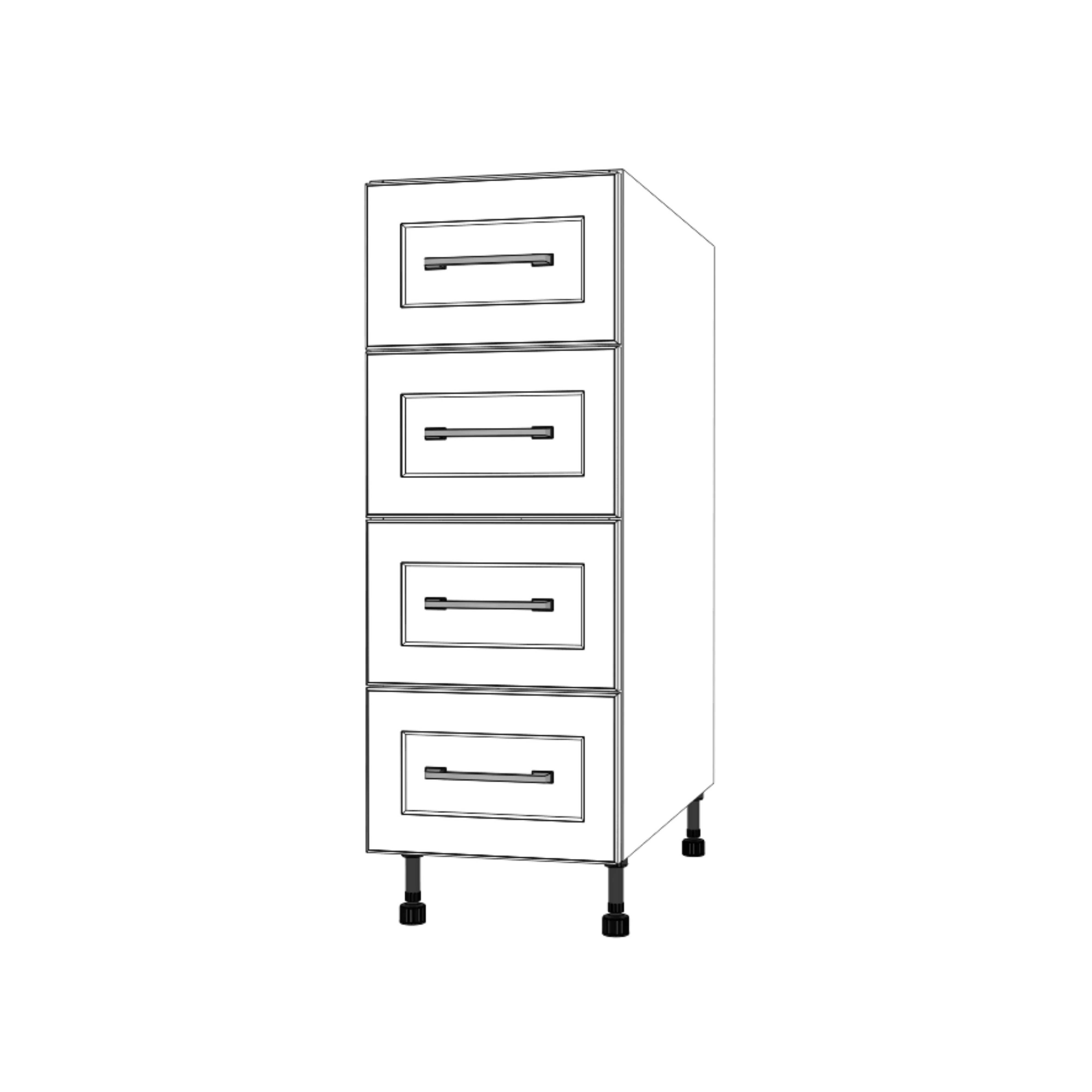 12" Wide Drawer Cabinet - Thermofoil Doors - Image 3
