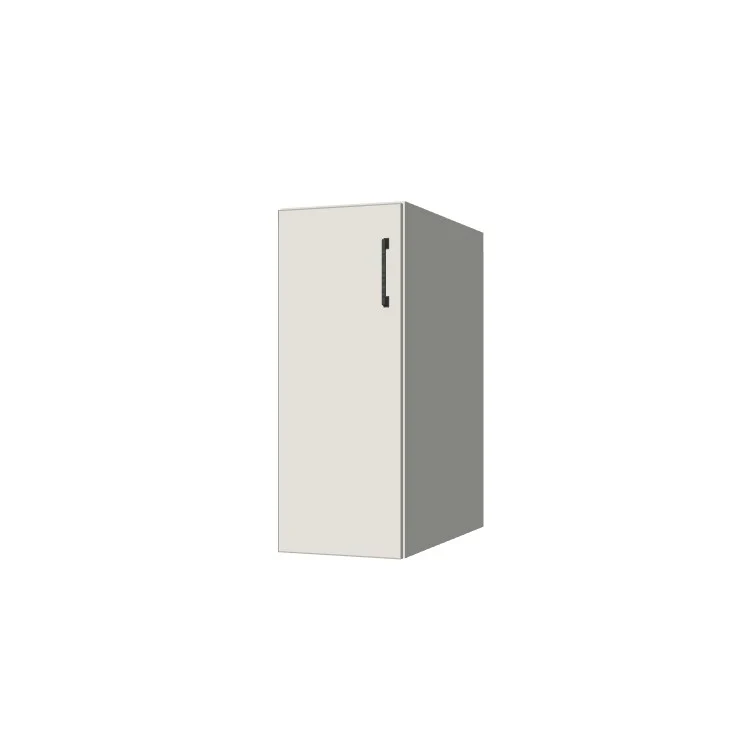 12" Wide Base Cabinet - (White Melamine Boxes - Flat Panel Doors)