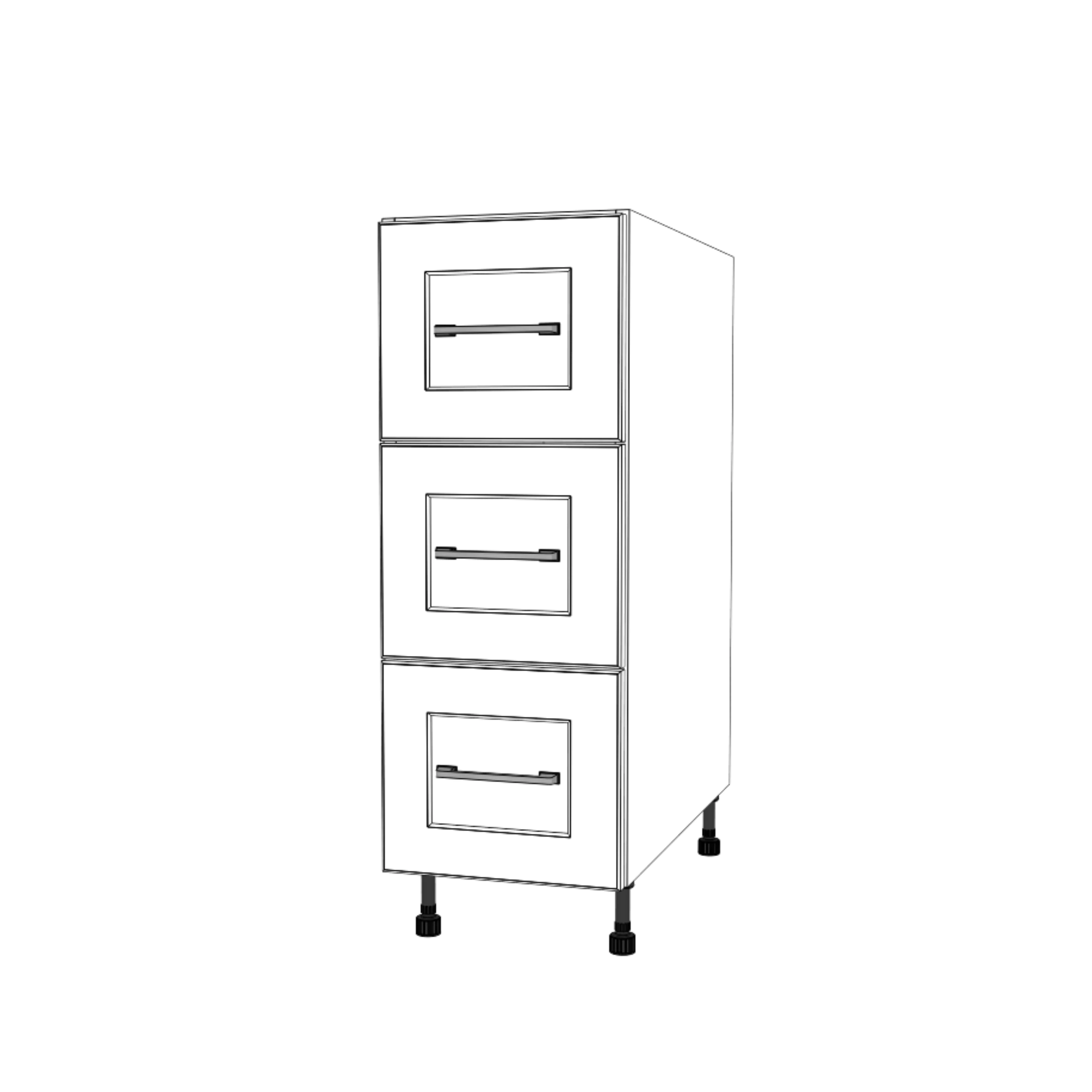 12" Wide Drawer Cabinet - Painted Doors - Image 4