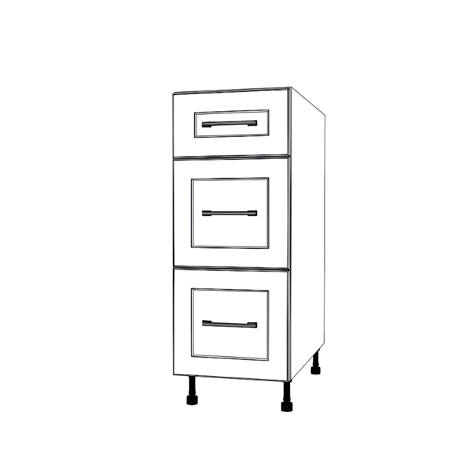 13" Wide Drawer Cabinet - Painted Doors