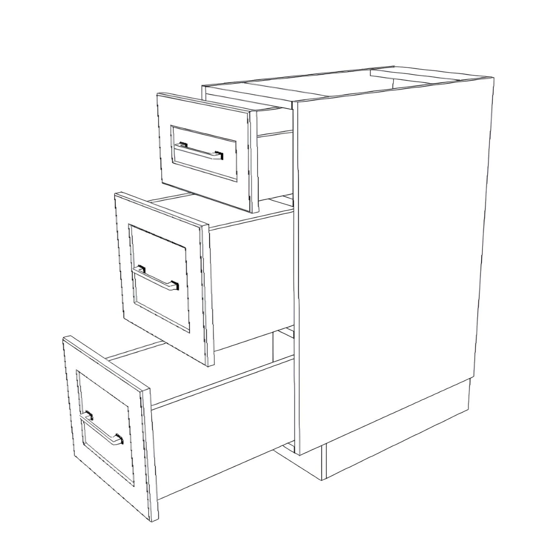 13" Wide Drawer Cabinet - Painted Doors - Image 6