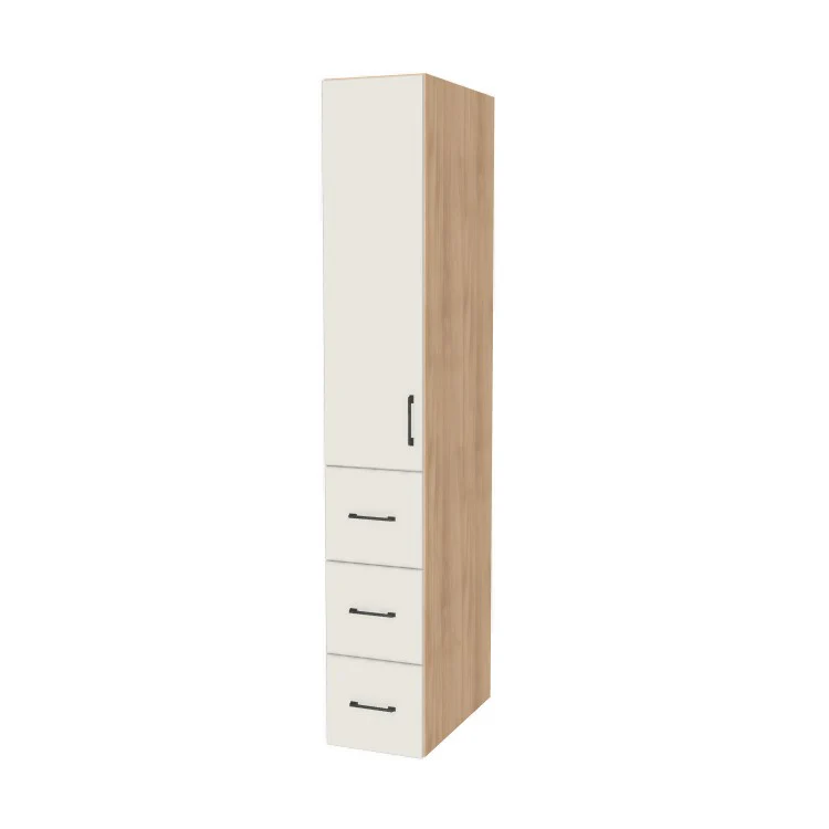 13" Wide Tall Pantry Cabinet with Drawer - (Ply Wood Boxes - Flat Panel Doors) 24 D