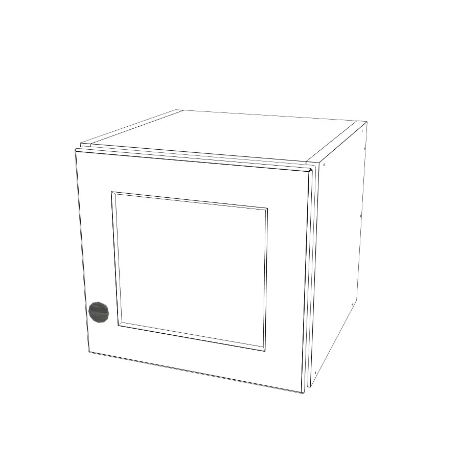 13" Wide x 12" High Wall Cabinet - (White Melamine Cabinets - Thermofoil Doors)