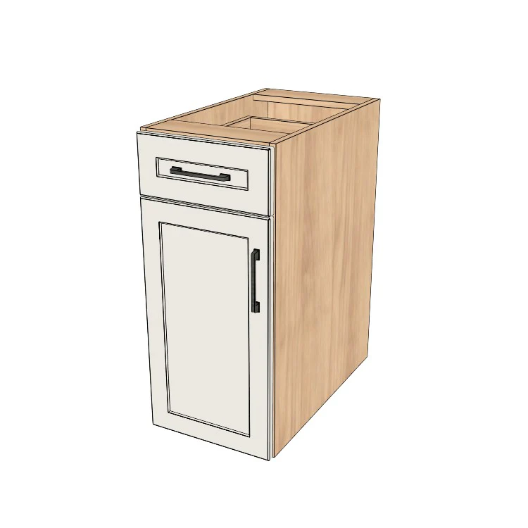 14" Wide Base Cabinet With Drawer On Top - (Hardrock Maple Melamine Boxes - Thermofoil Doors)