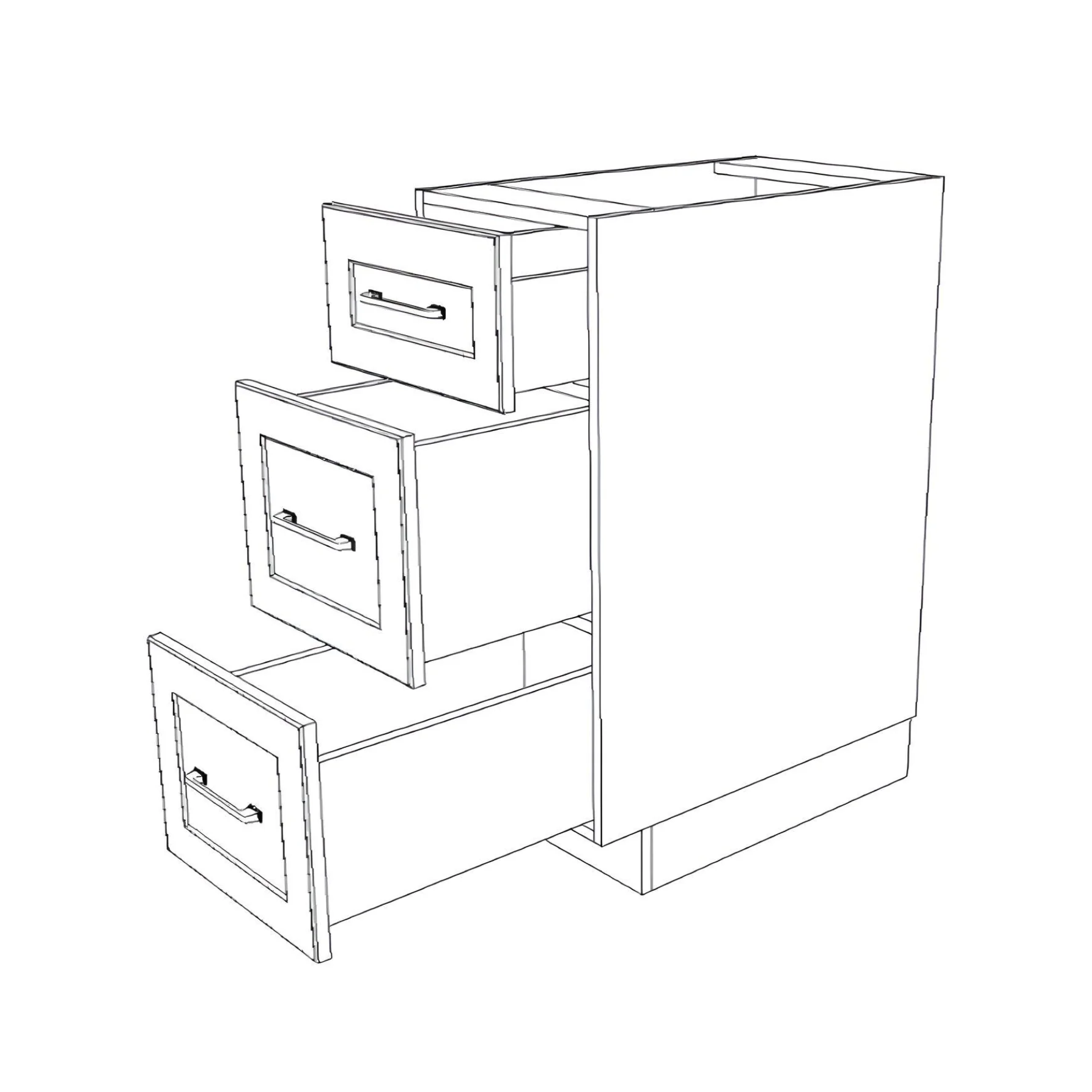 14" Wide Drawer Cabinet - Thermofoil Doors - Image 6