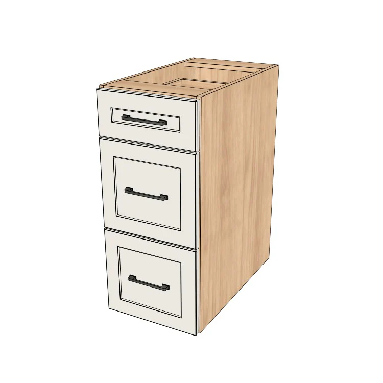 14" Wide Drawer Cabinet - (Hardrock Maple Melamine Boxes - Painted Doors)