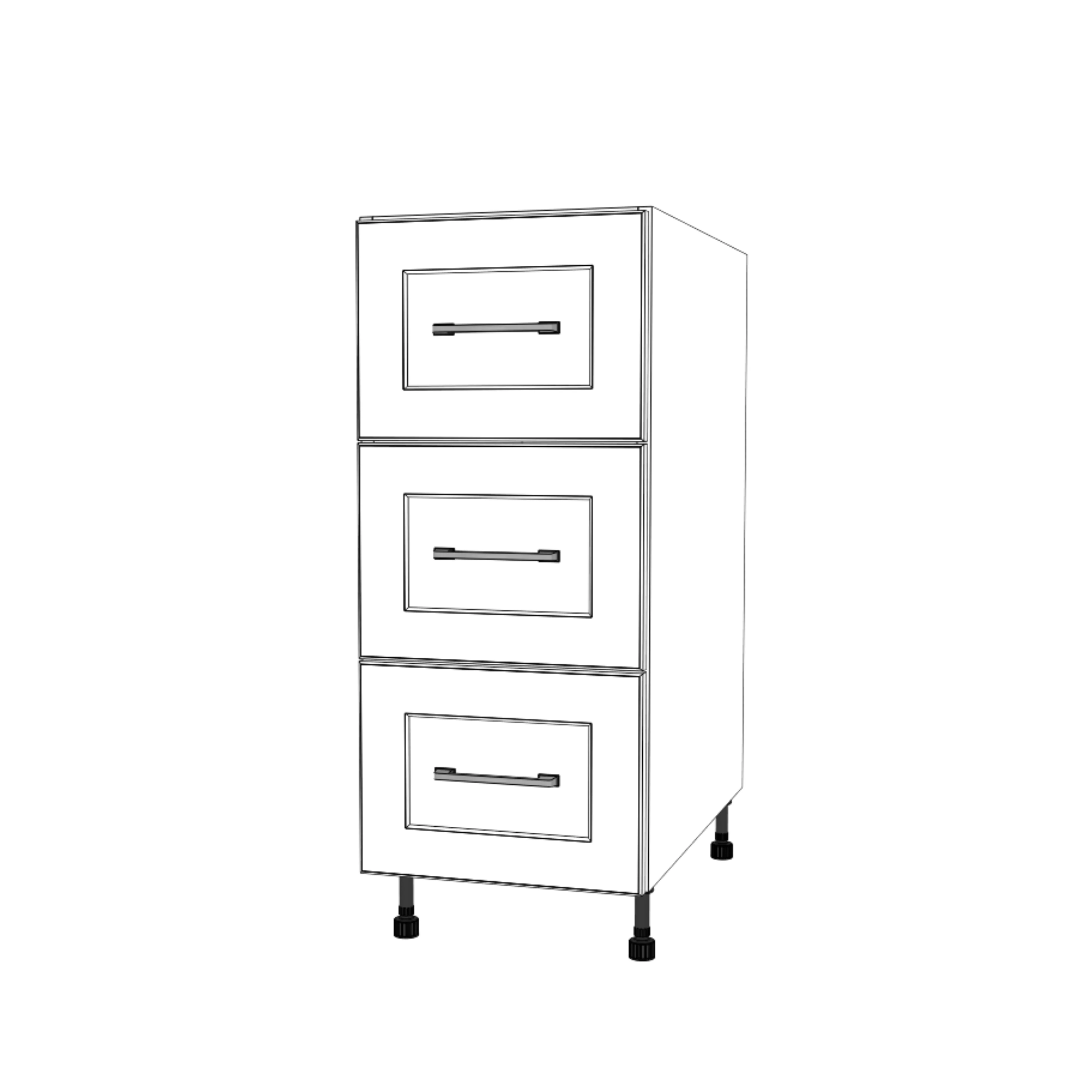 14" Wide Drawer Cabinet - Painted Doors - Image 4