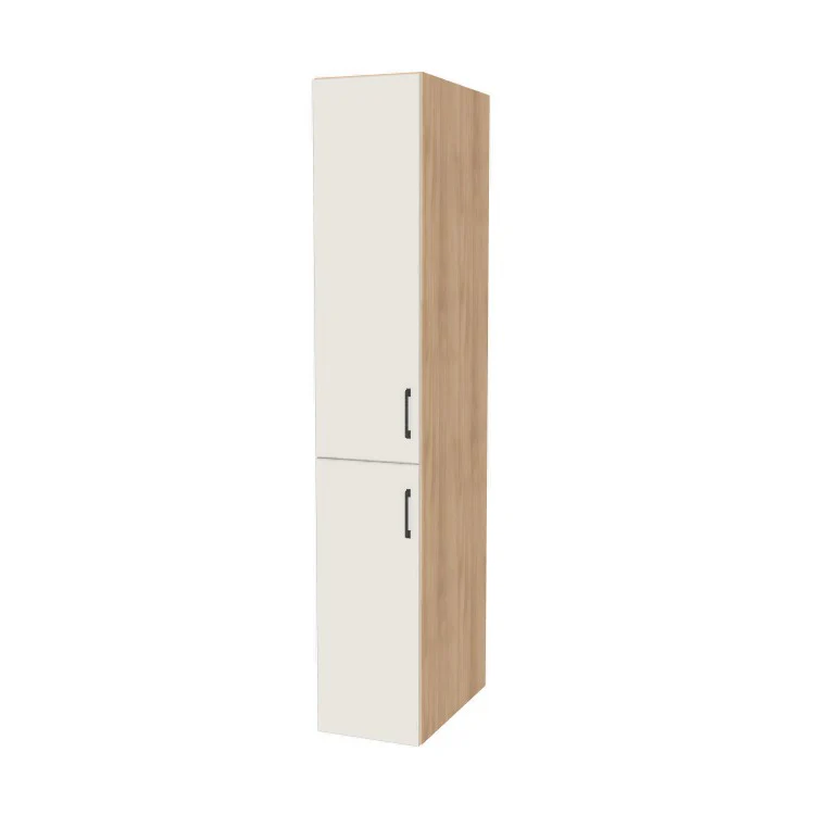 14" Wide Tall Pantry Cabinet - (Hardrock Maple Melamine Boxes - Flat Panel Doors) 24 D