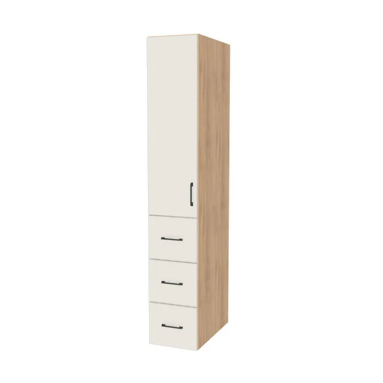 14" Wide Tall Pantry Cabinet with Drawer - (Ply Wood Boxes - Flat Panel Doors) 24 D