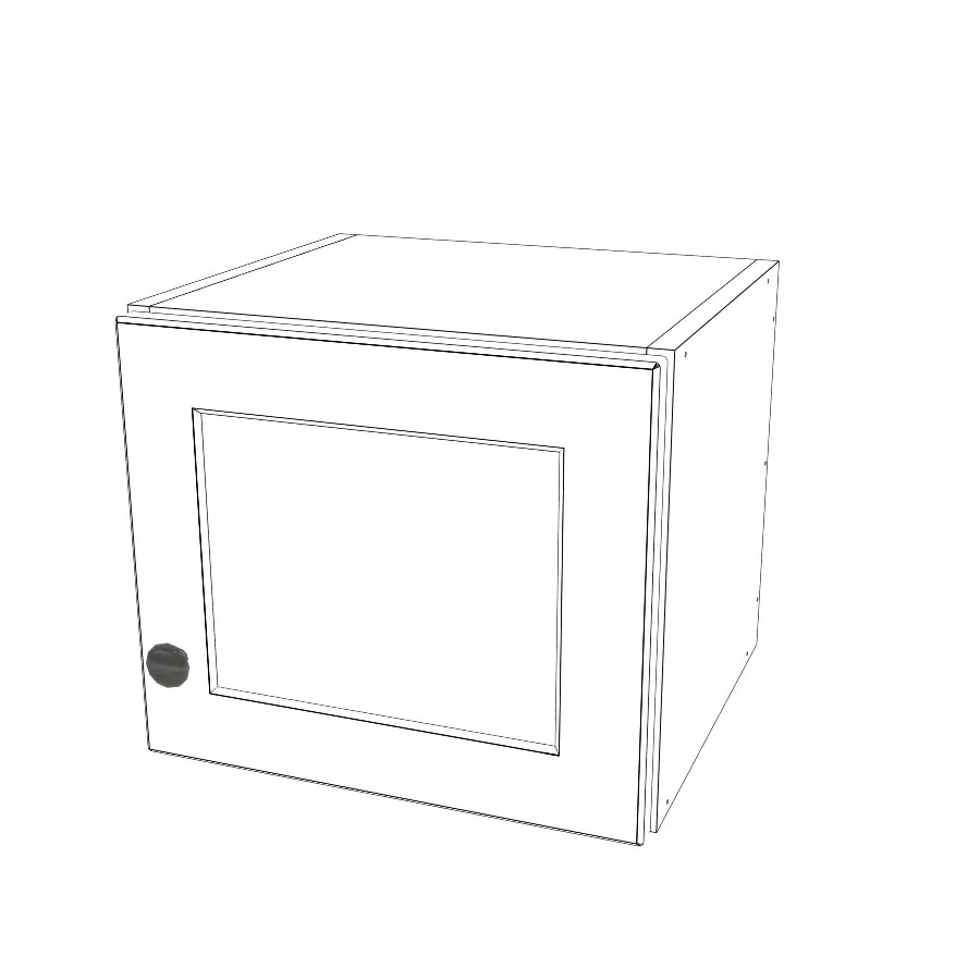 14" Wide x 12" High Wall Cabinet - (White Melamine Cabinets - Painted Doors)