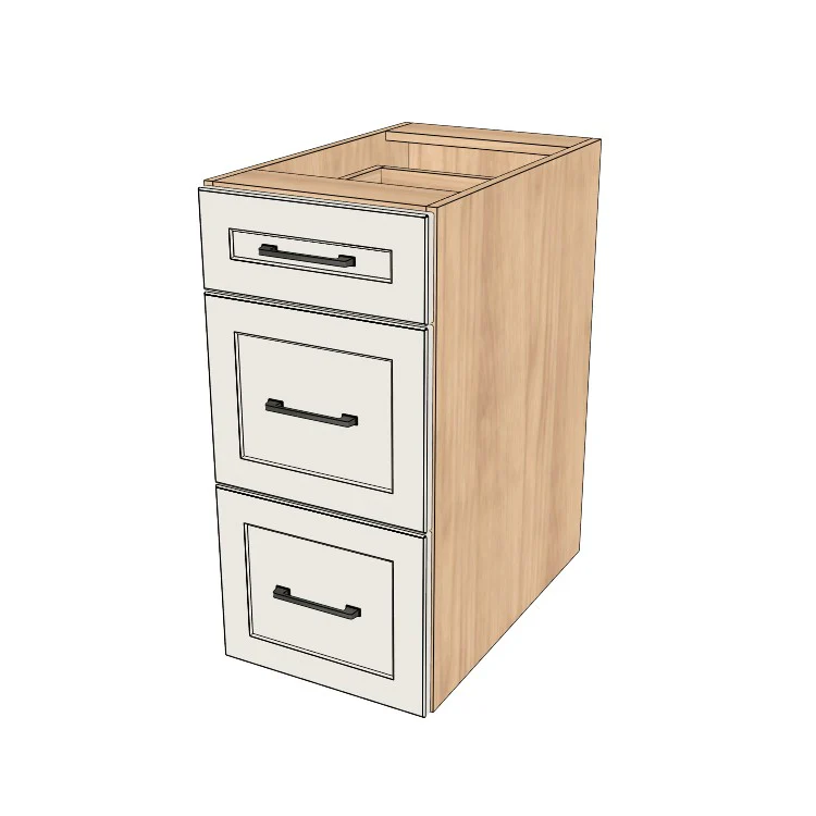 15" Wide Drawer Cabinet - (Hardrock Maple Melamine Boxes - Thermofoil Doors)