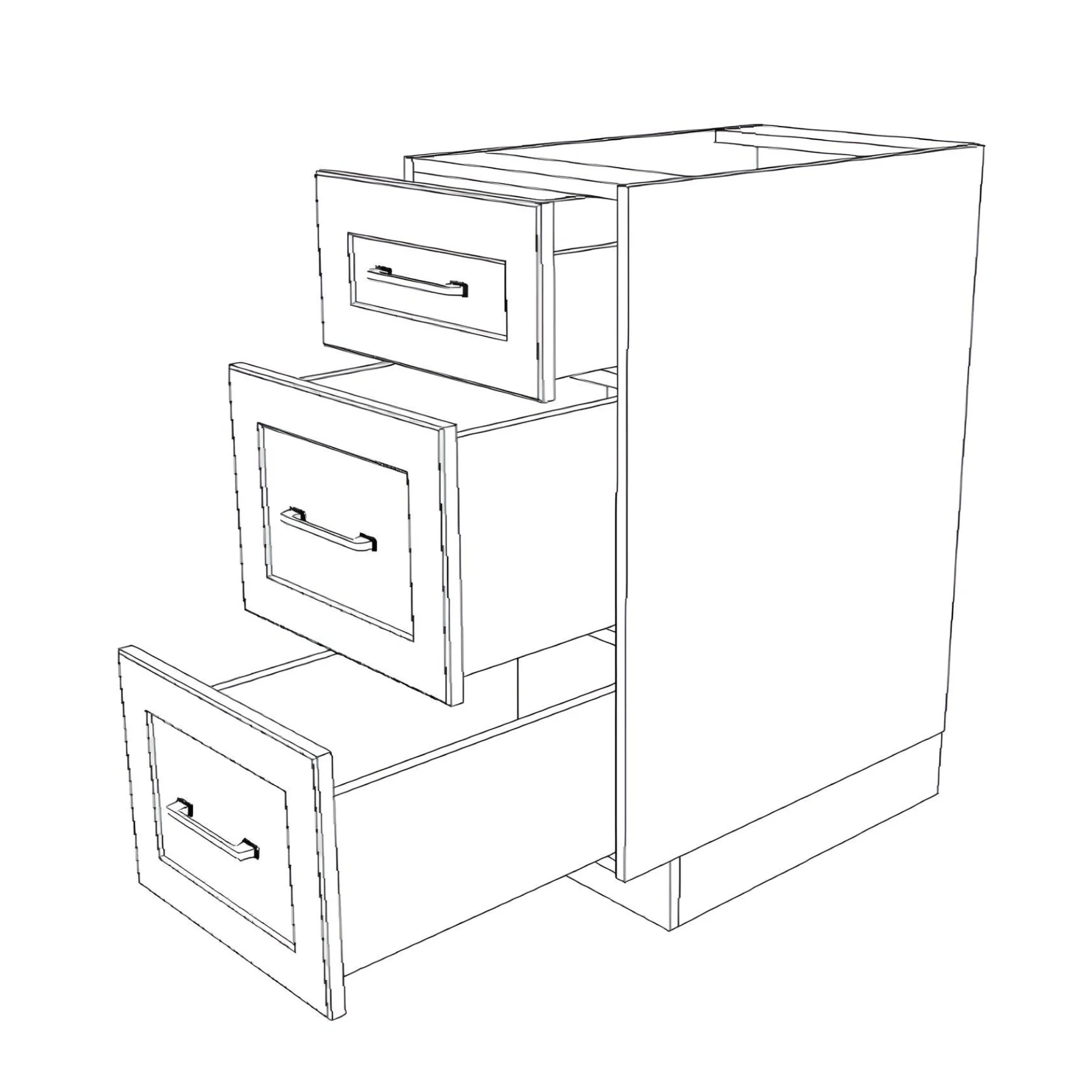 15" Wide Drawer Cabinet - Painted Doors - Image 6