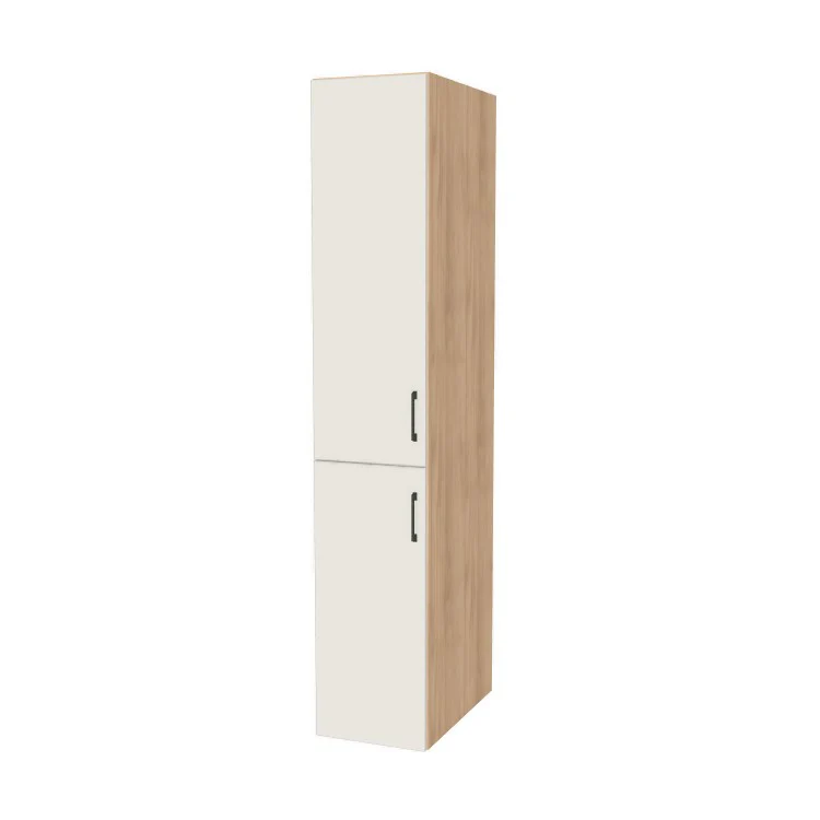 15" Wide Tall Pantry Cabinet - (Hardrock Maple Melamine Boxes - Flat Panel Doors) 24 D
