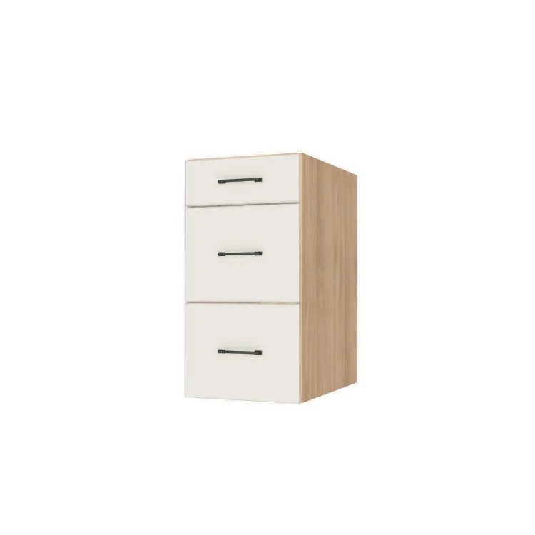 16" Wide Drawer Cabinet - (Hardrock Maple Melamine Boxes - Flat Panel Doors)