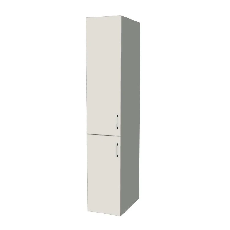 16" Wide Tall Pantry Cabinet - (White Melamine Boxes - Flat Panel Doors) 24 D