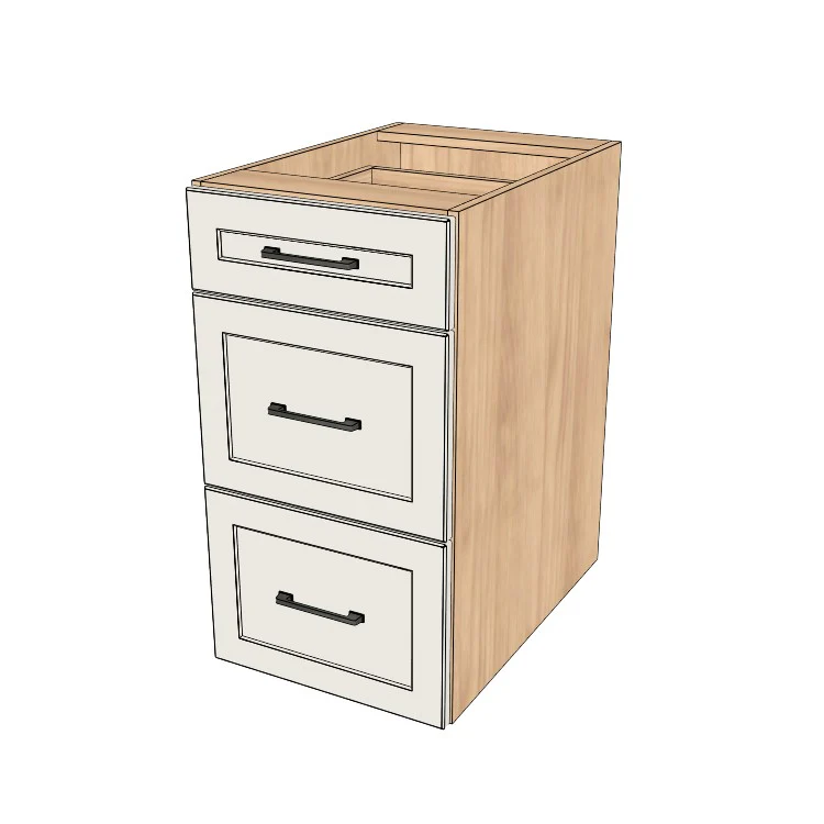 17" Wide Drawer Cabinet - (Hardrock Maple Melamine Boxes - Thermofoil Doors)