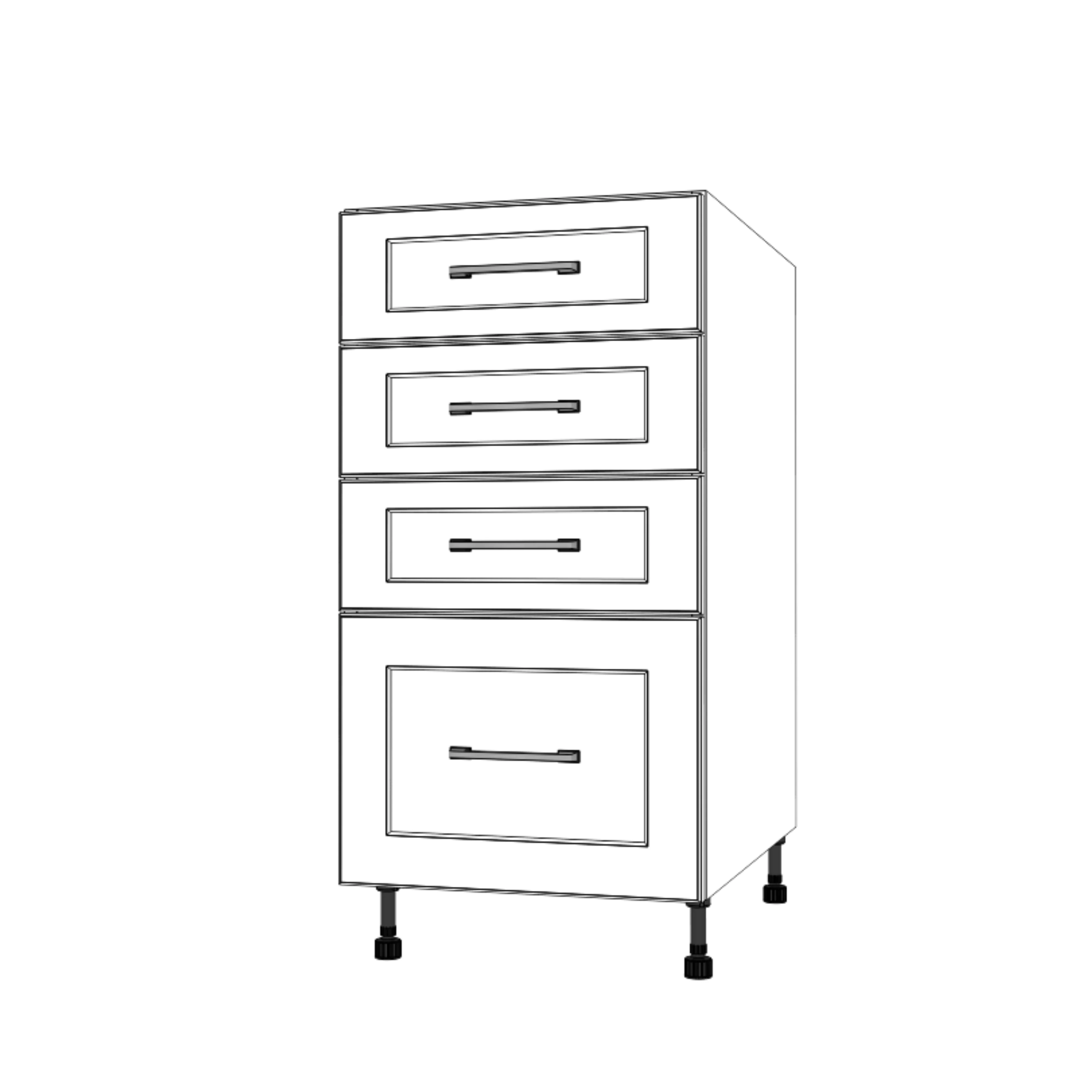 17" Wide Drawer Cabinet - Painted Doors - Image 2