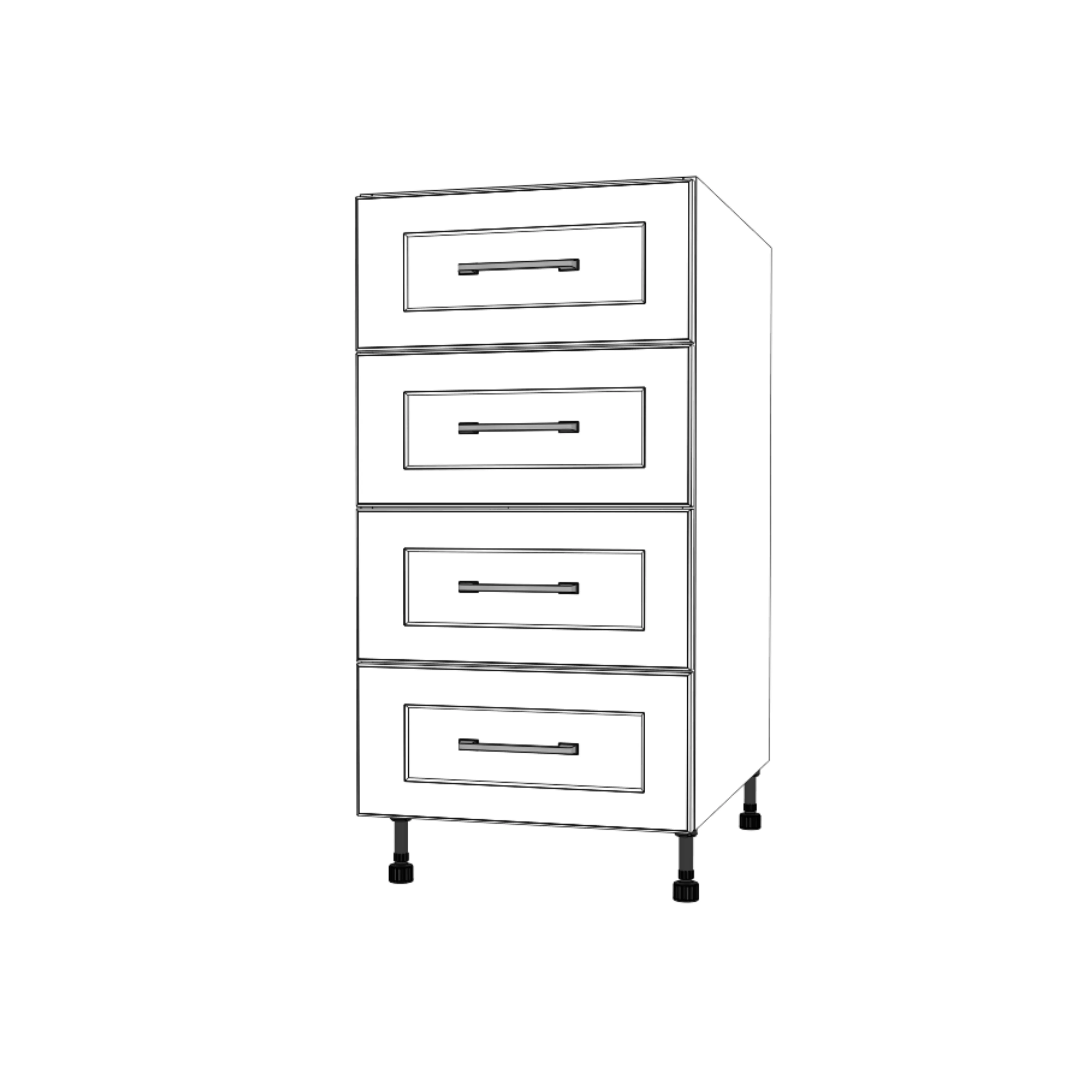 17" Wide Drawer Cabinet - Painted Doors - Image 3