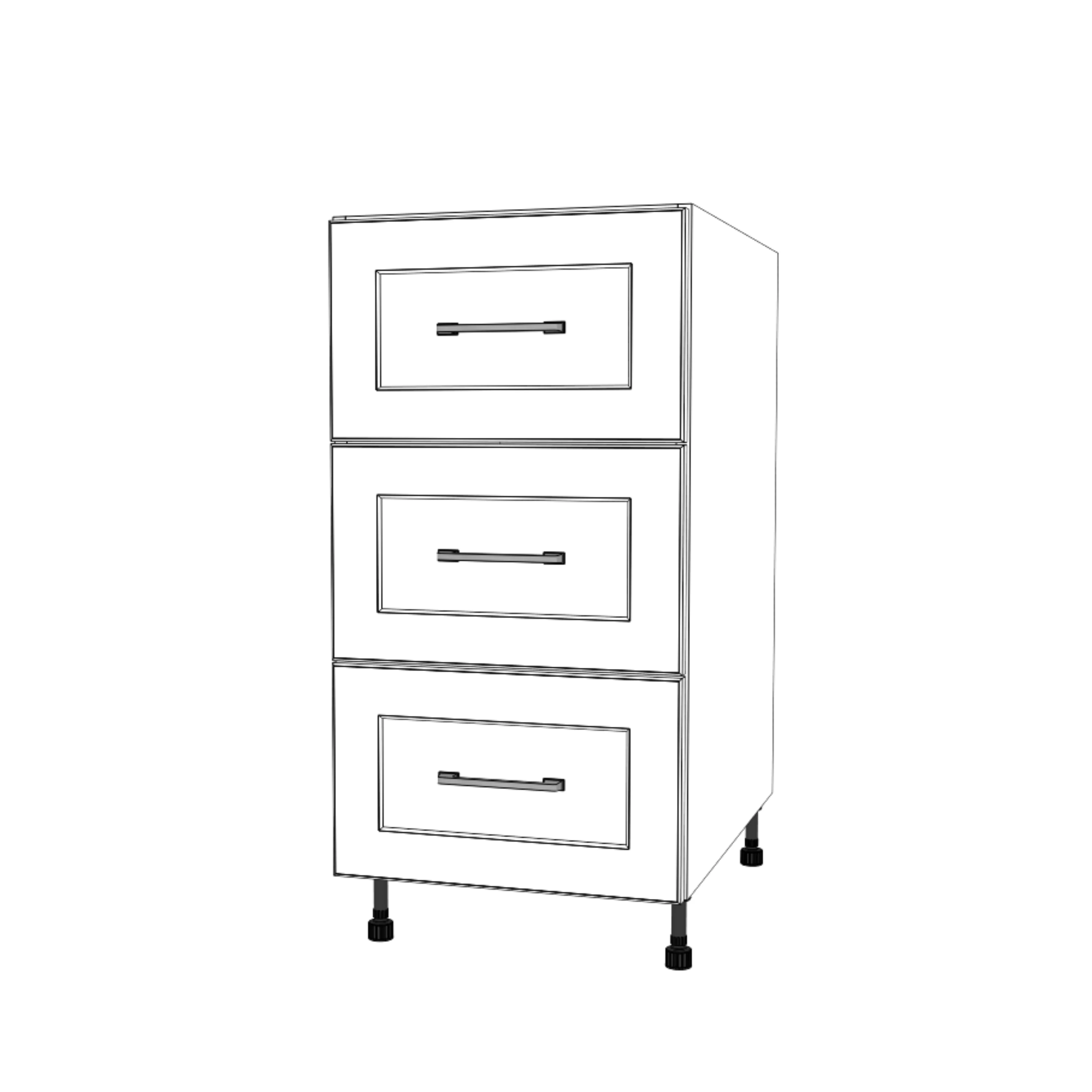 17" Wide Drawer Cabinet - Painted Doors - Image 4