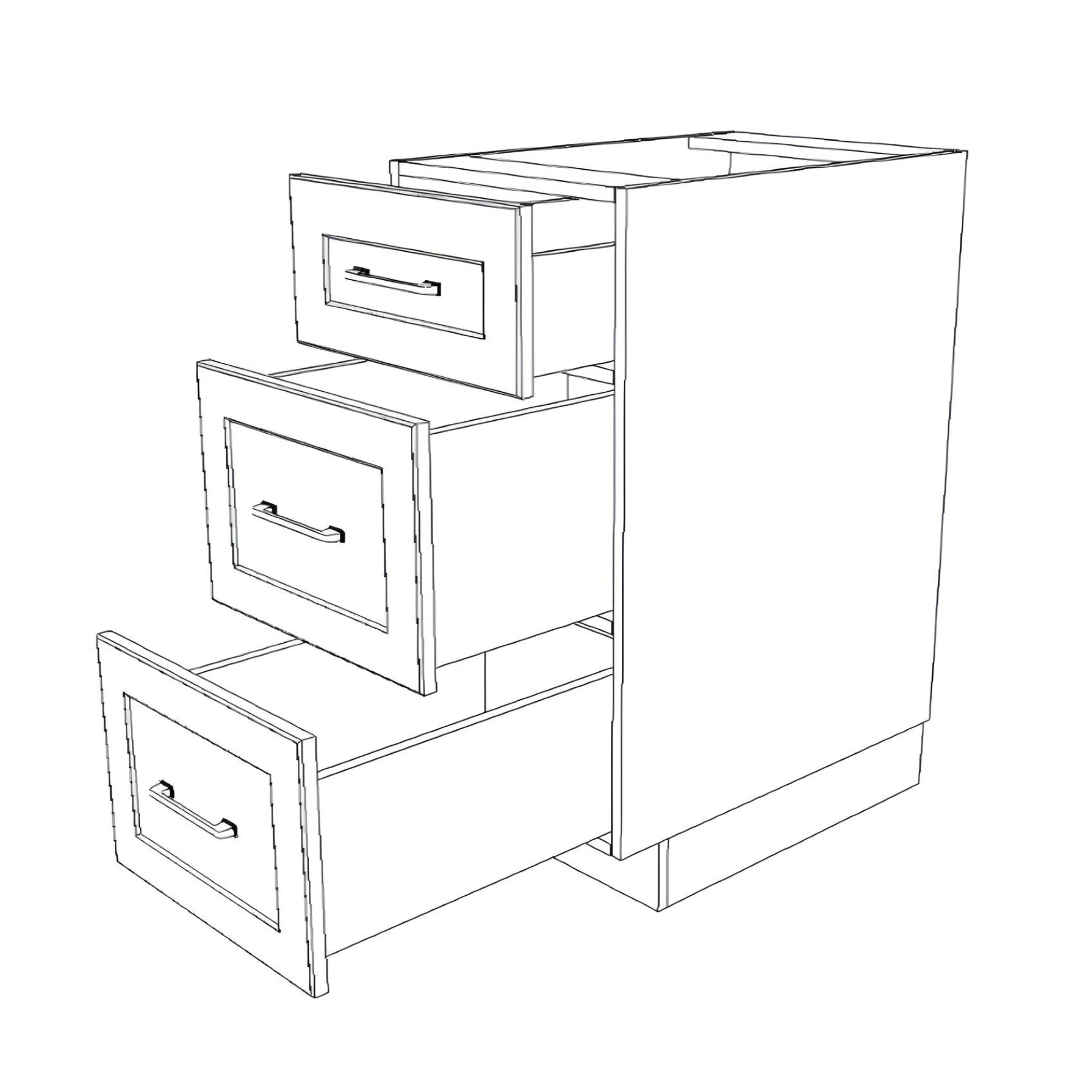 17" Wide Drawer Cabinet - Painted Doors - Image 6
