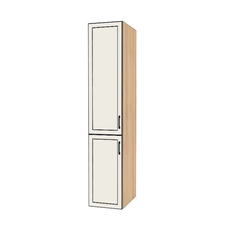 17" Wide Tall Pantry Cabinet - (Hardrock Maple Melamine Boxes - Painted Doors) 24 D