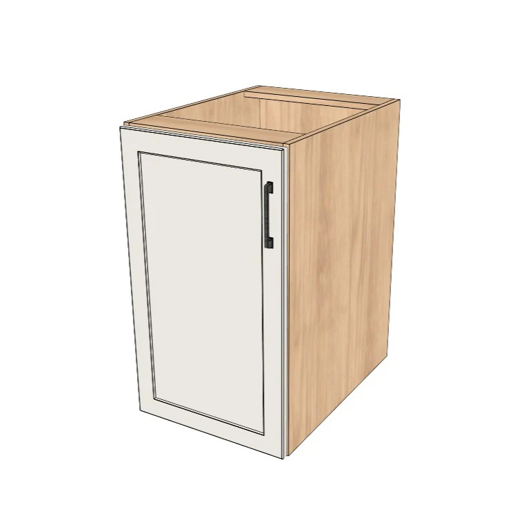 18" Wide Base Cabinet - (Hardrock Maple Melamine Boxes - Thermofoil Doors)