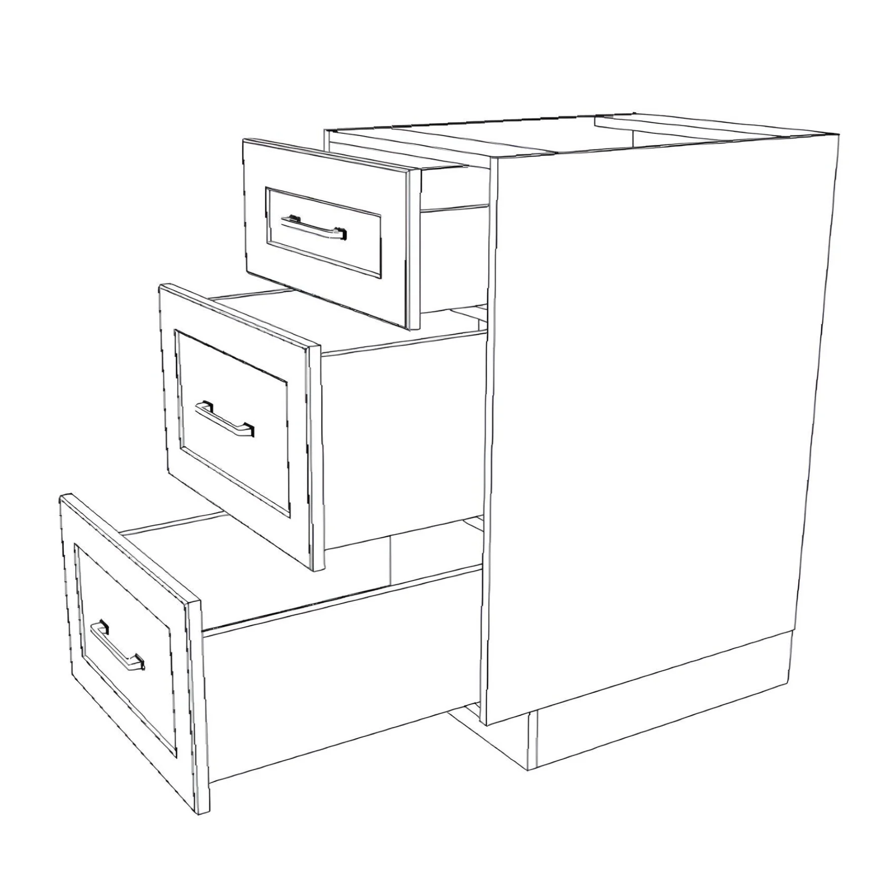 18" Wide Drawer Cabinet - Thermofoil Doors - Image 6