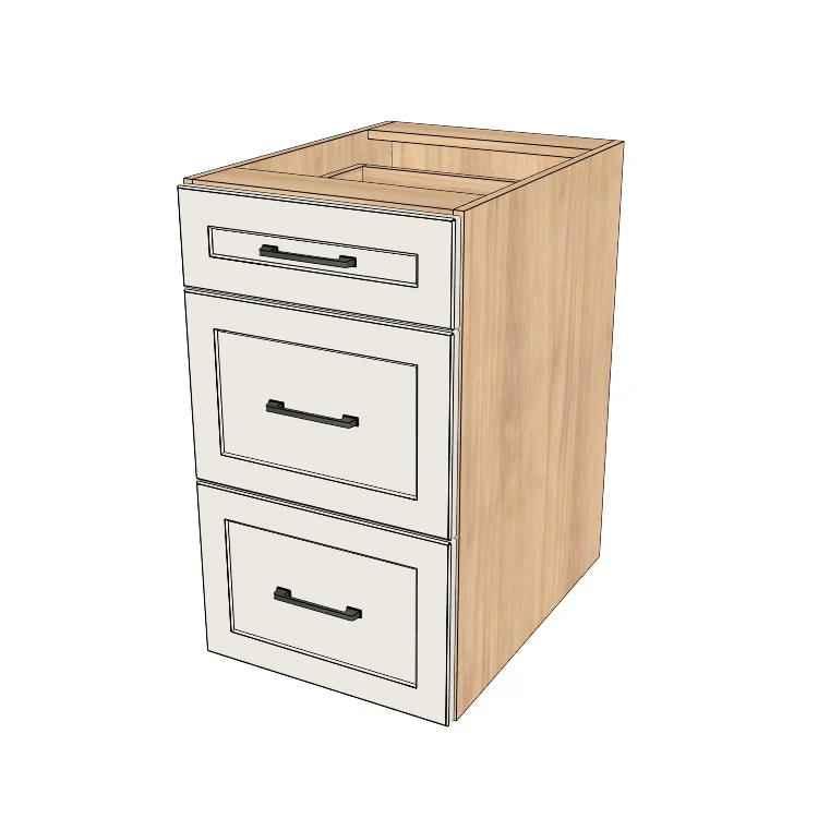 18" Wide Drawer Cabinet - (Hardrock Maple Melamine Boxes - Thermofoil Doors)