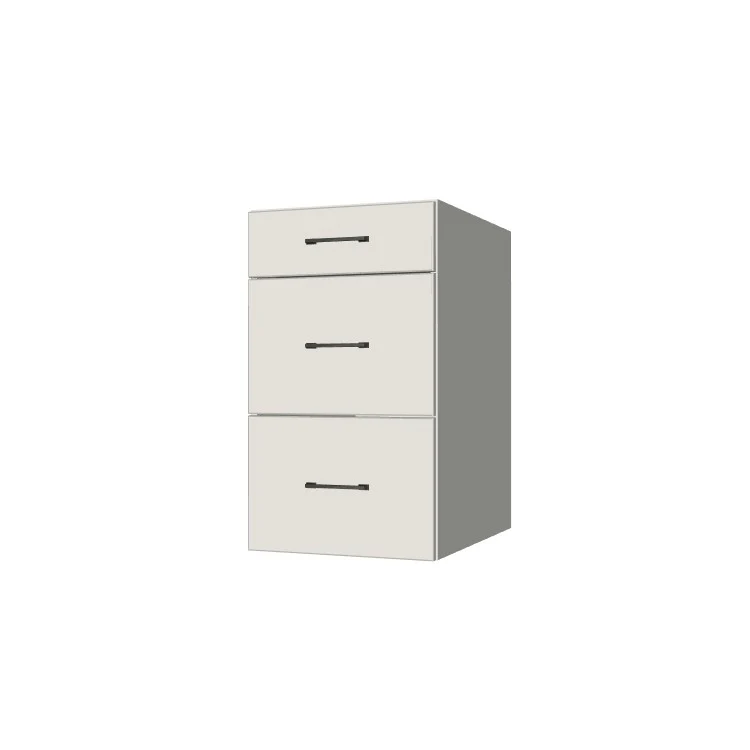 18" Wide Drawer Cabinet - (White Melamine Boxes - Flat Panel Doors)