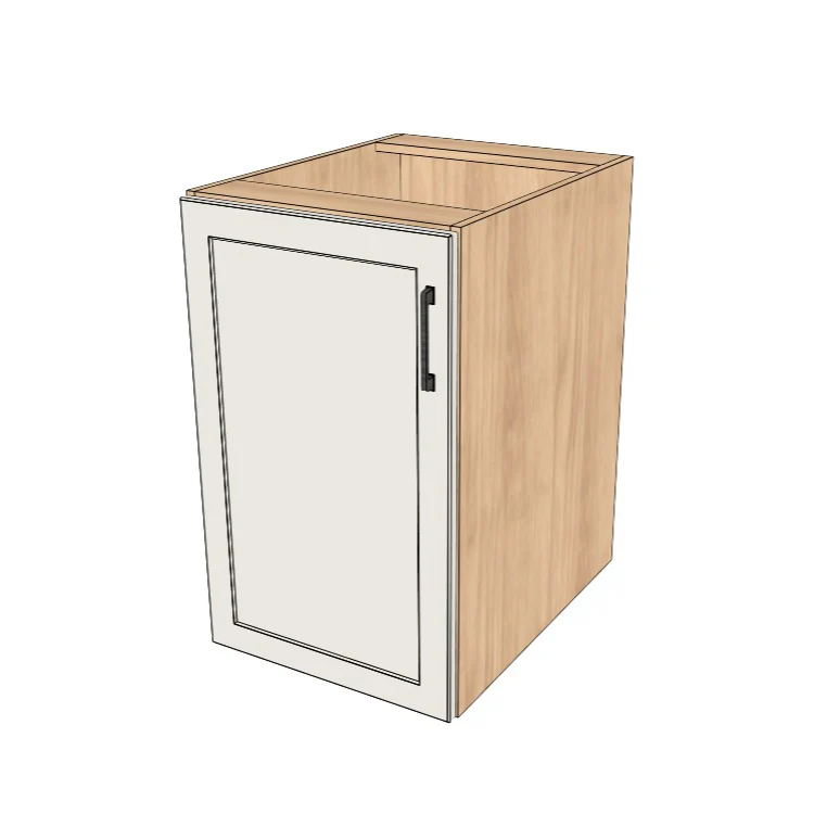 19" Wide Base Cabinet - (Hardrock Maple Melamine Boxes - Painted Doors)