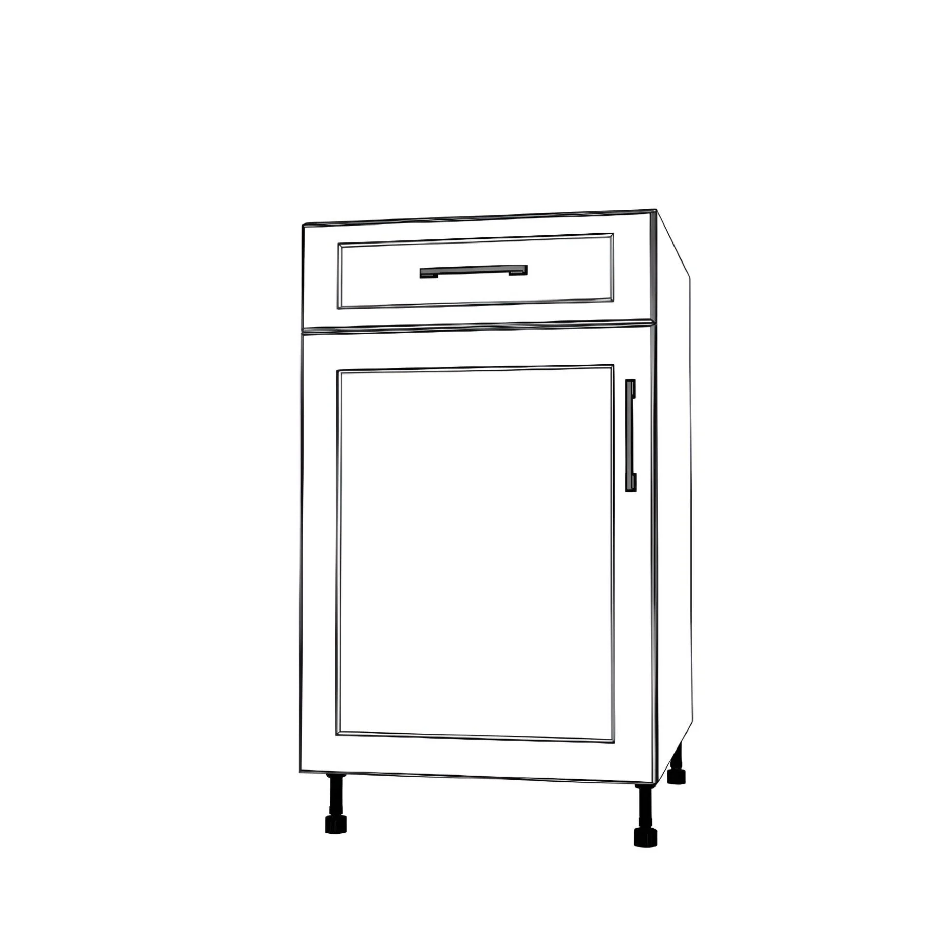 20" Wide Base Cabinet With Drawer On Top - Painted Doors