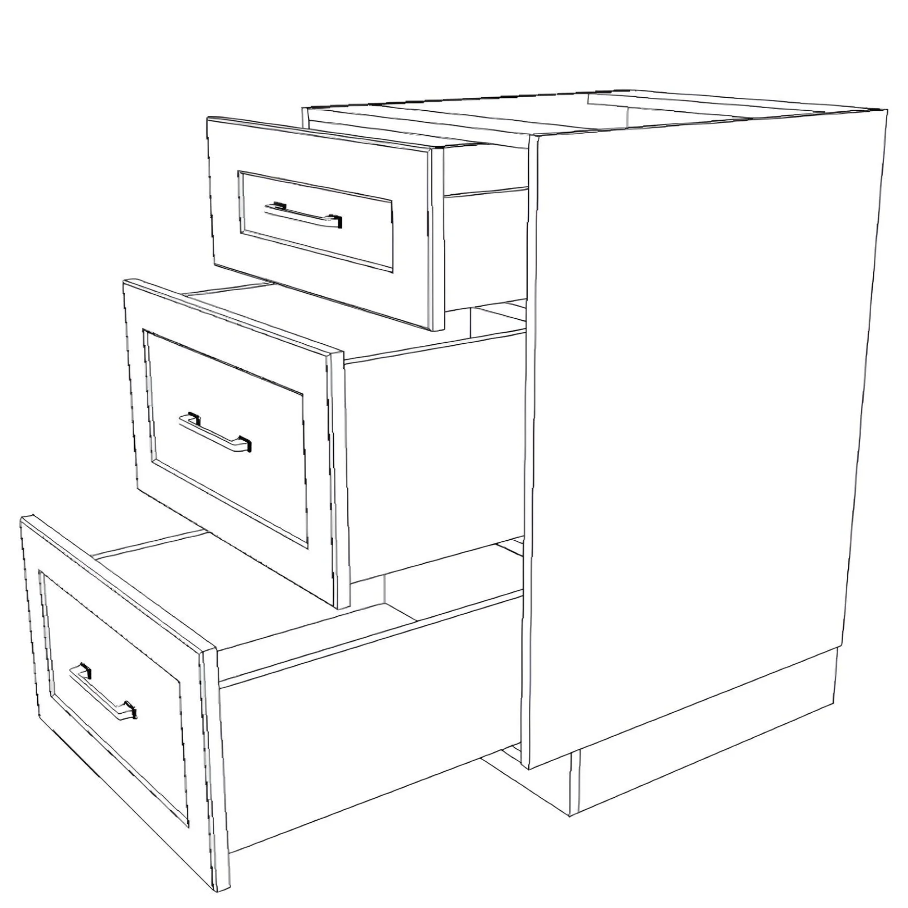 20" Wide Drawer Cabinet - Thermofoil Doors - Image 6