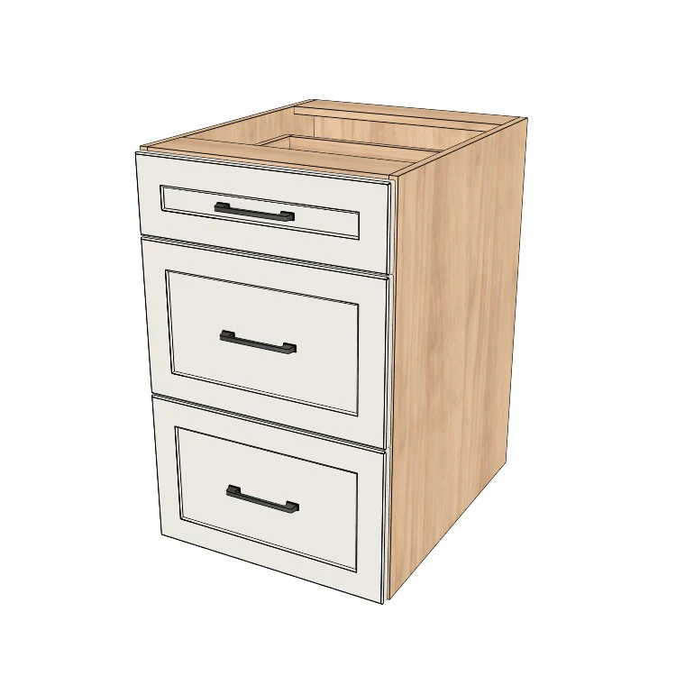 20" Wide Drawer Cabinet - (Hardrock Maple Melamine Boxes - Thermofoil Doors)