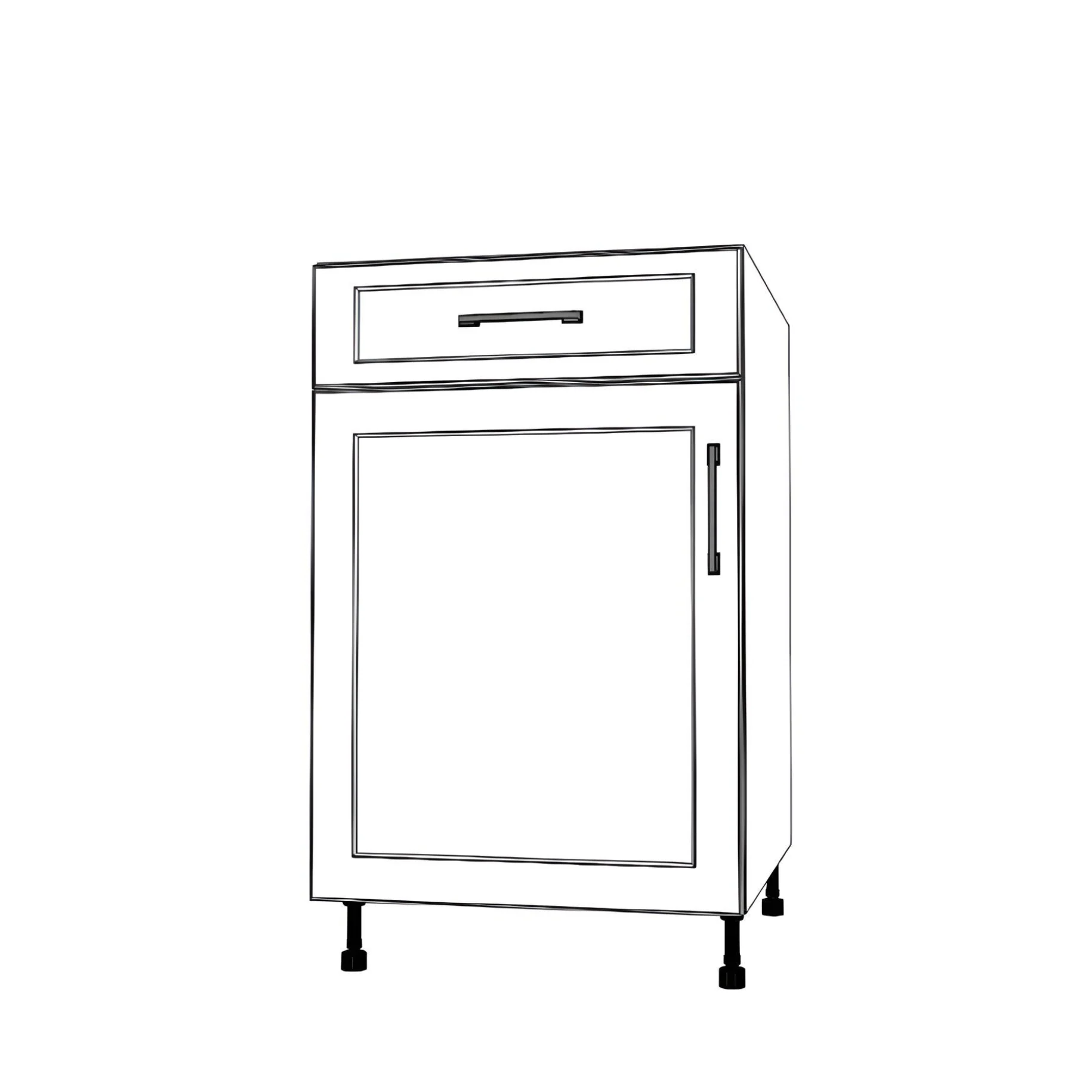 21" Wide Base Cabinet With Drawer On Top - Thermofoil Doors