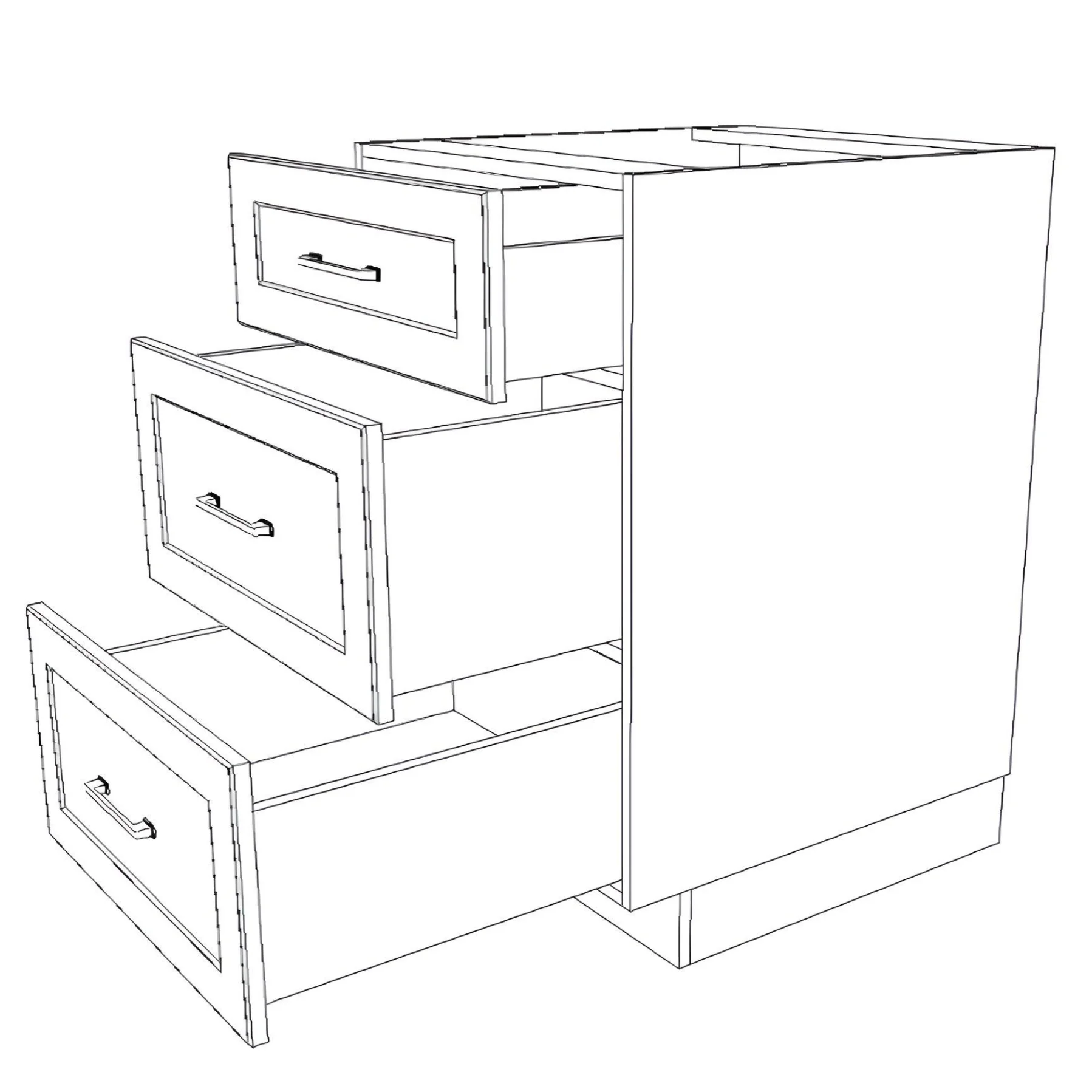 22" Wide Drawer Cabinet - Thermofoil Doors - Image 6