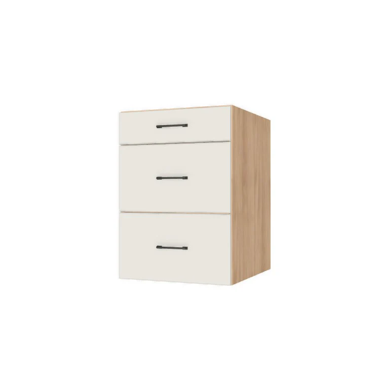 22" Wide Drawer Cabinet - (Hardrock Maple Melamine Boxes - Flat Panel Doors)