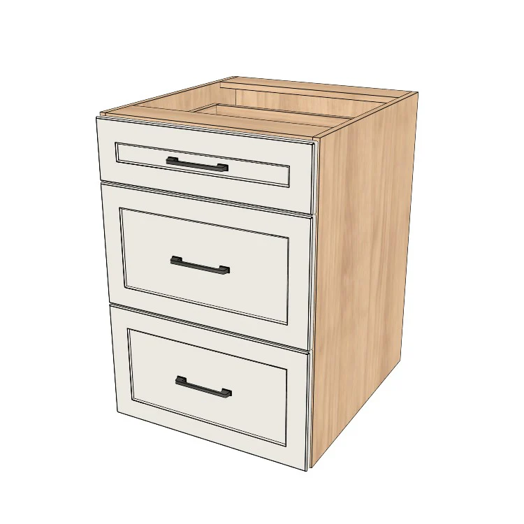22" Wide Drawer Cabinet - (Hardrock Maple Melamine Boxes - Painted Doors)