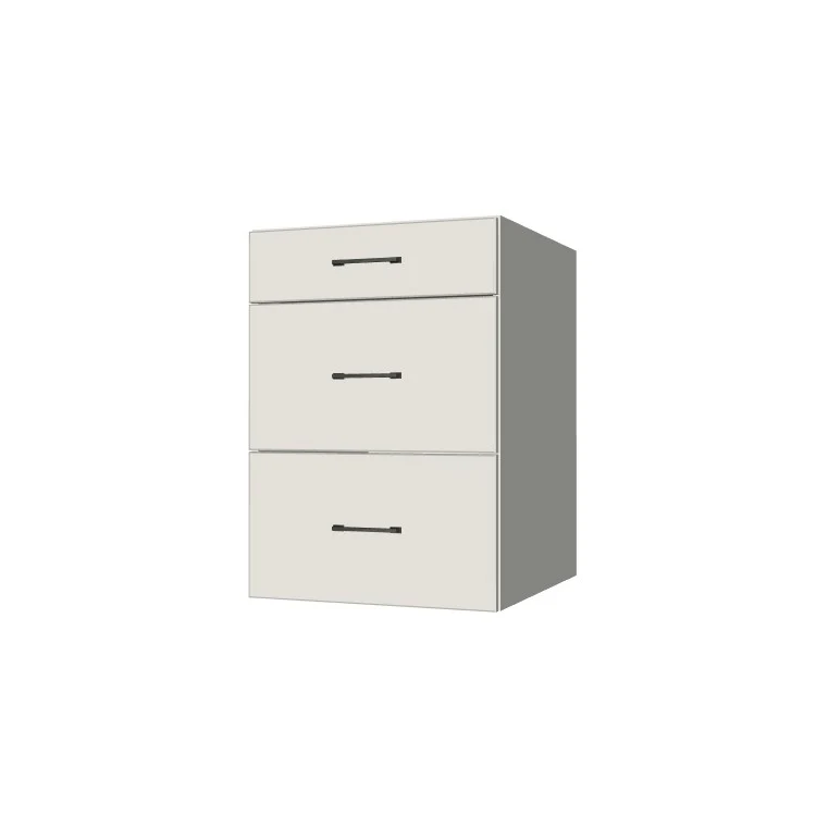 22" Wide Drawer Cabinet - (White Melamine Boxes - Flat Panel Doors)