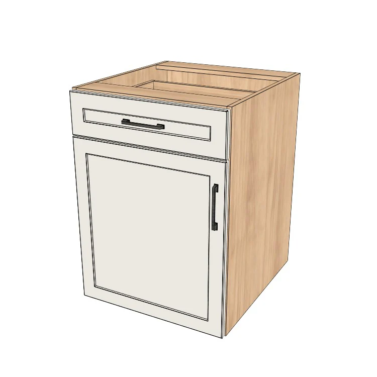 23" Wide Base Cabinet With Drawer On Top - (Ply Wood Boxes - Painted Doors)