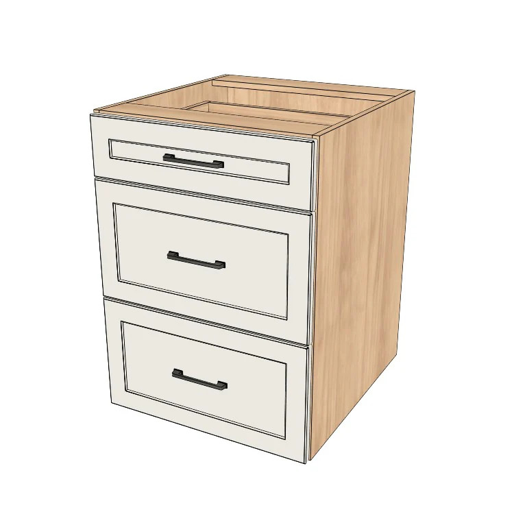 23" Wide Drawer Cabinet - (Hardrock Maple Melamine Boxes - Painted Doors)