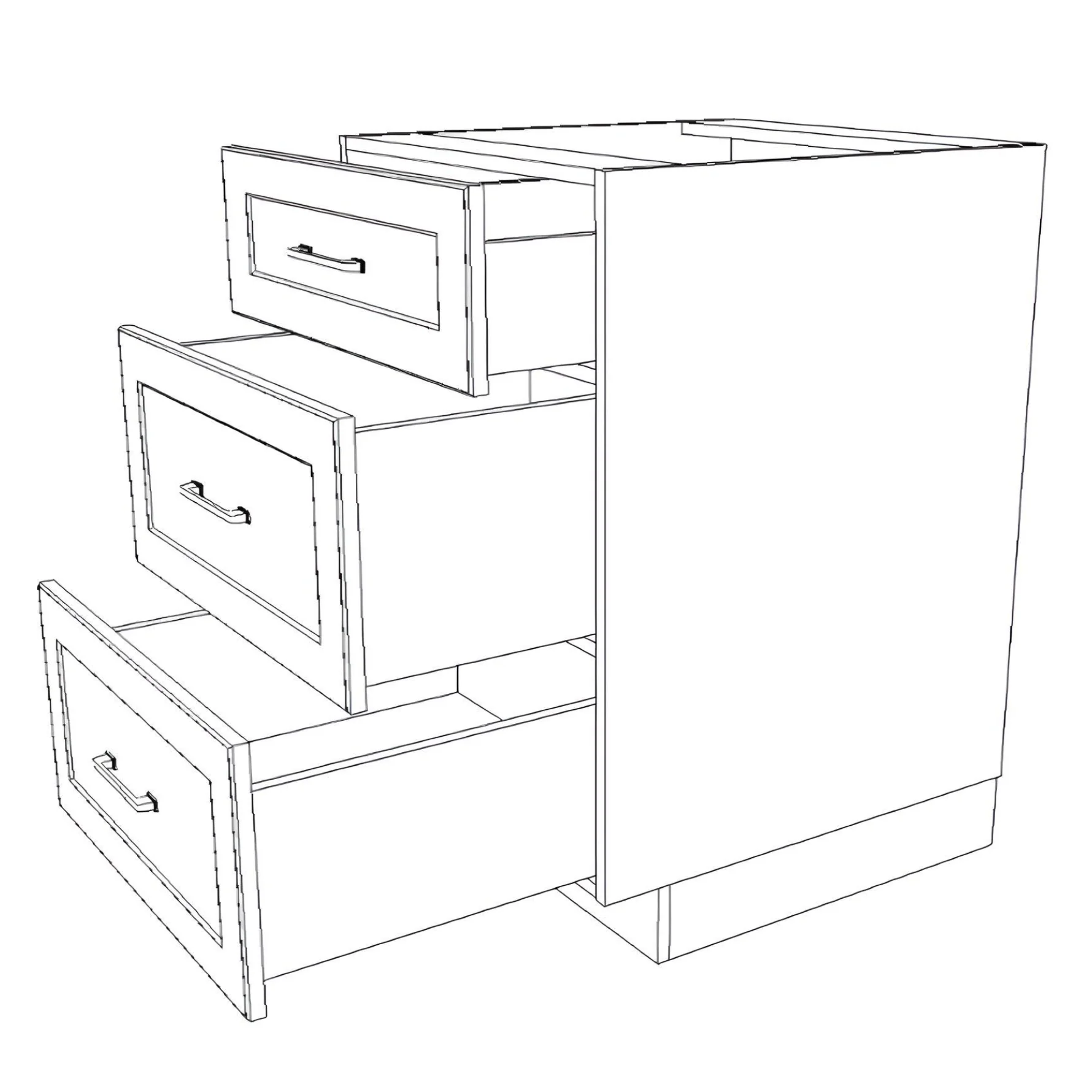 23" Wide Drawer Cabinet - Painted Doors - Image 6
