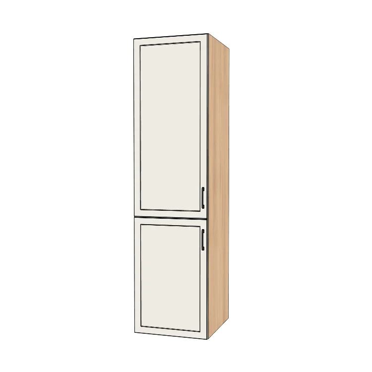 23" Wide Tall Pantry Cabinet - (Hardrock Maple Melamine Boxes - Painted Doors) 24 D
