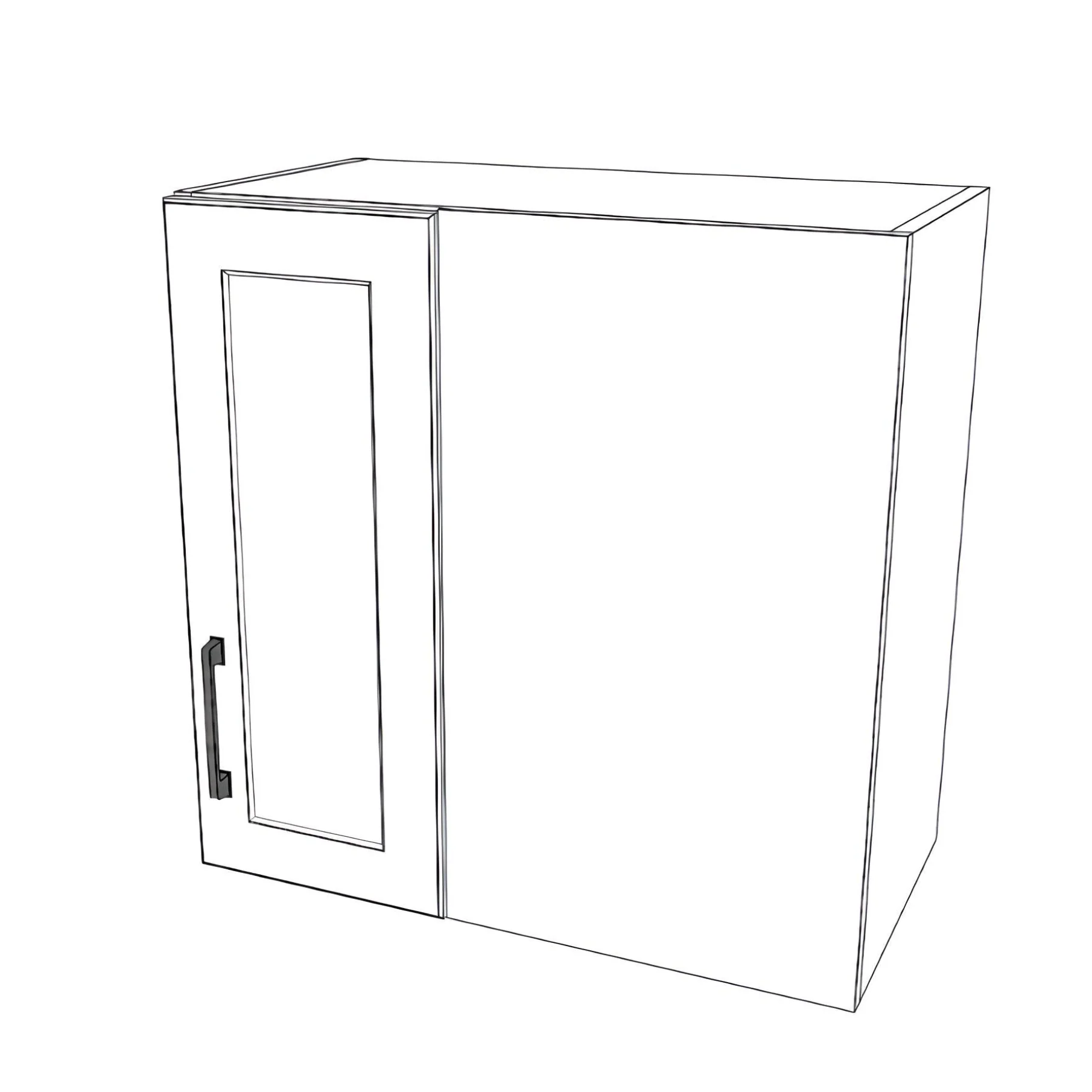 24" Wide 24" High Blind Corner Wall Cabinet - Door on Right/Left Side - Thermofoil Doors