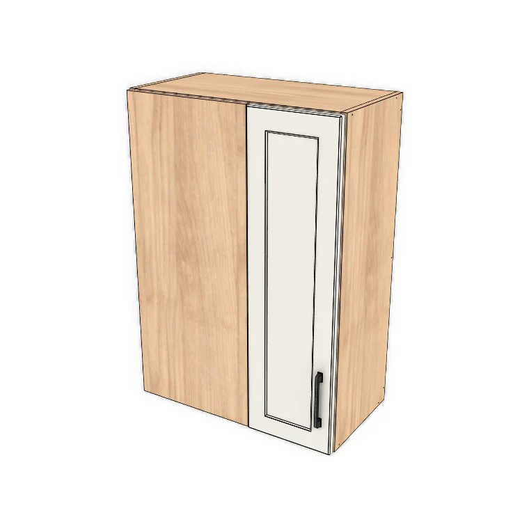 24" Wide 34" High Blind Corner Wall Cabinet - Door on Right/Left Side - (Hardrock Maple Melamine Boxes - Thermofoil Doors)