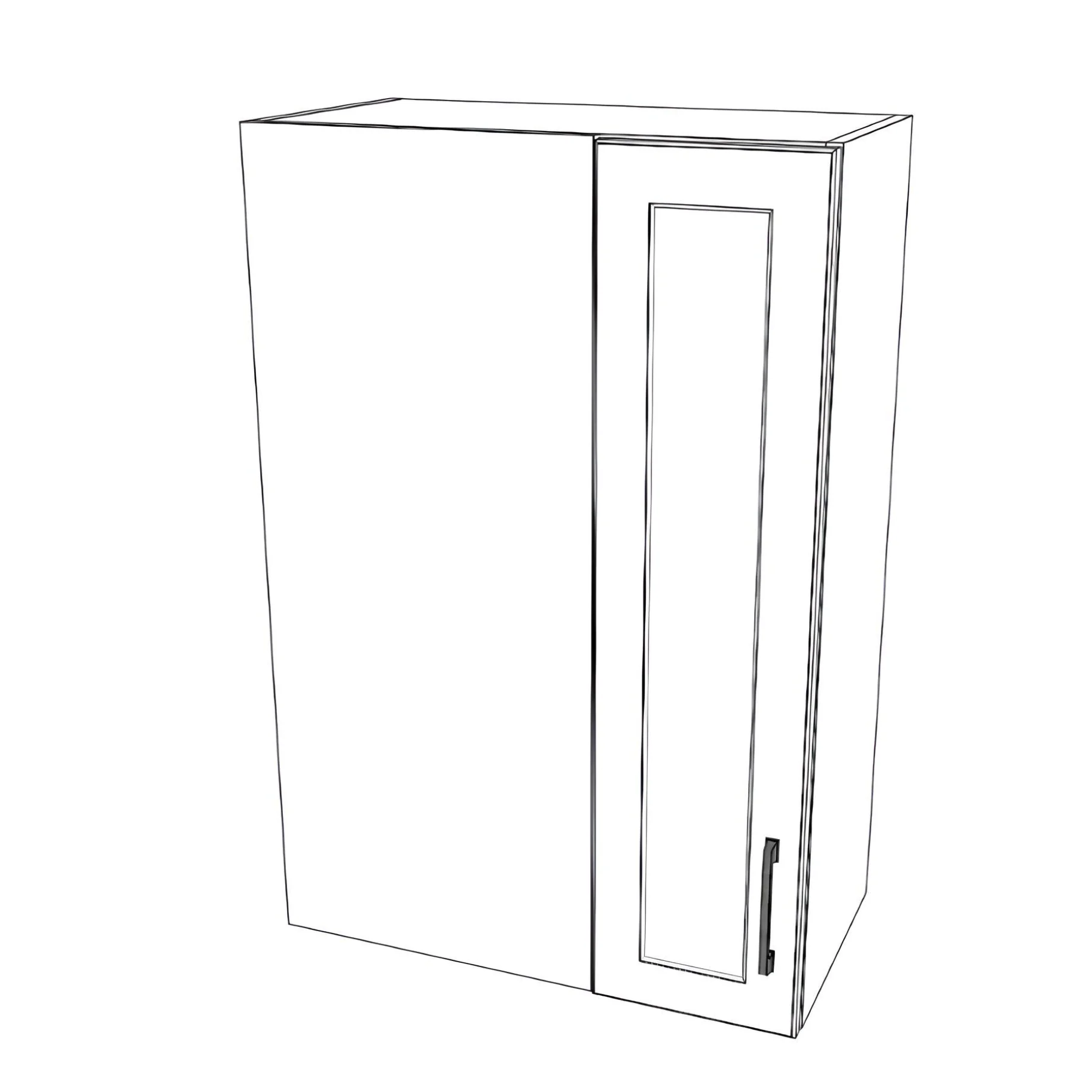 24" Wide 36" High Blind Corner Wall Cabinet - Door on Right Side - Painted Doors