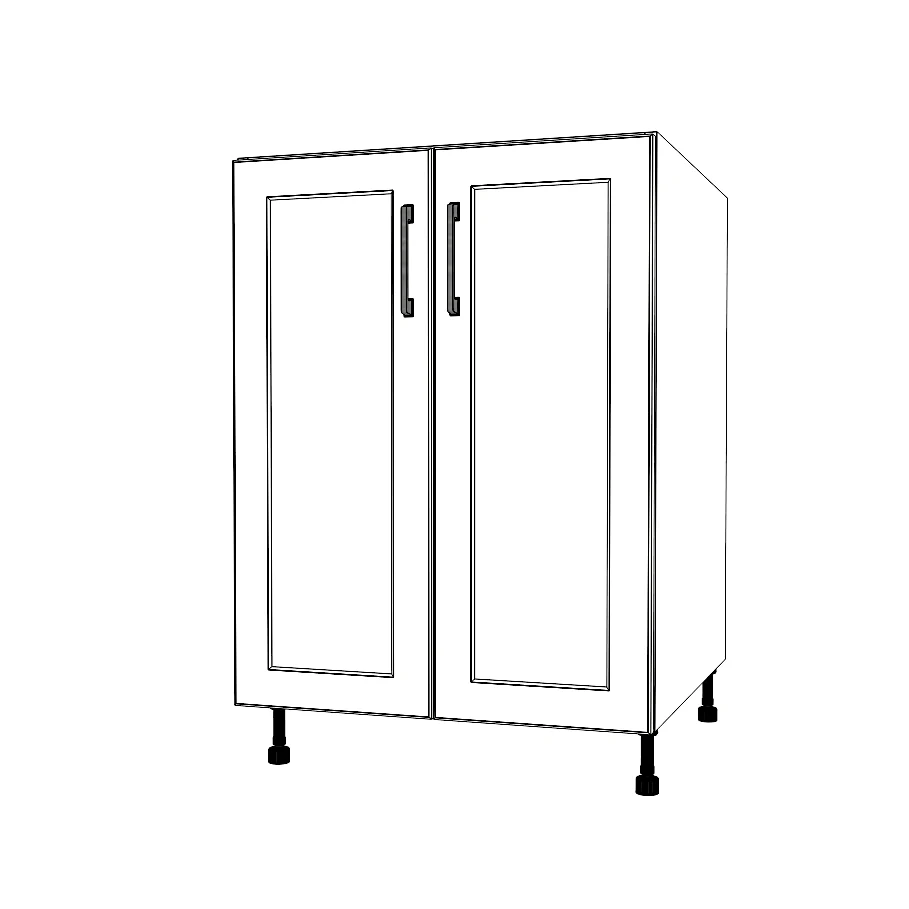 24" Wide Base Cabinet - Sink Cabinet - No Back - Thermofoil Doors