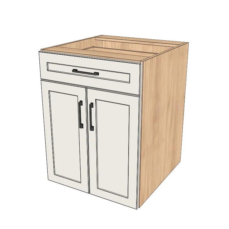 24" Wide Base Cabinet With Drawer On Top - (Ply Wood Boxes - Painted Doors)