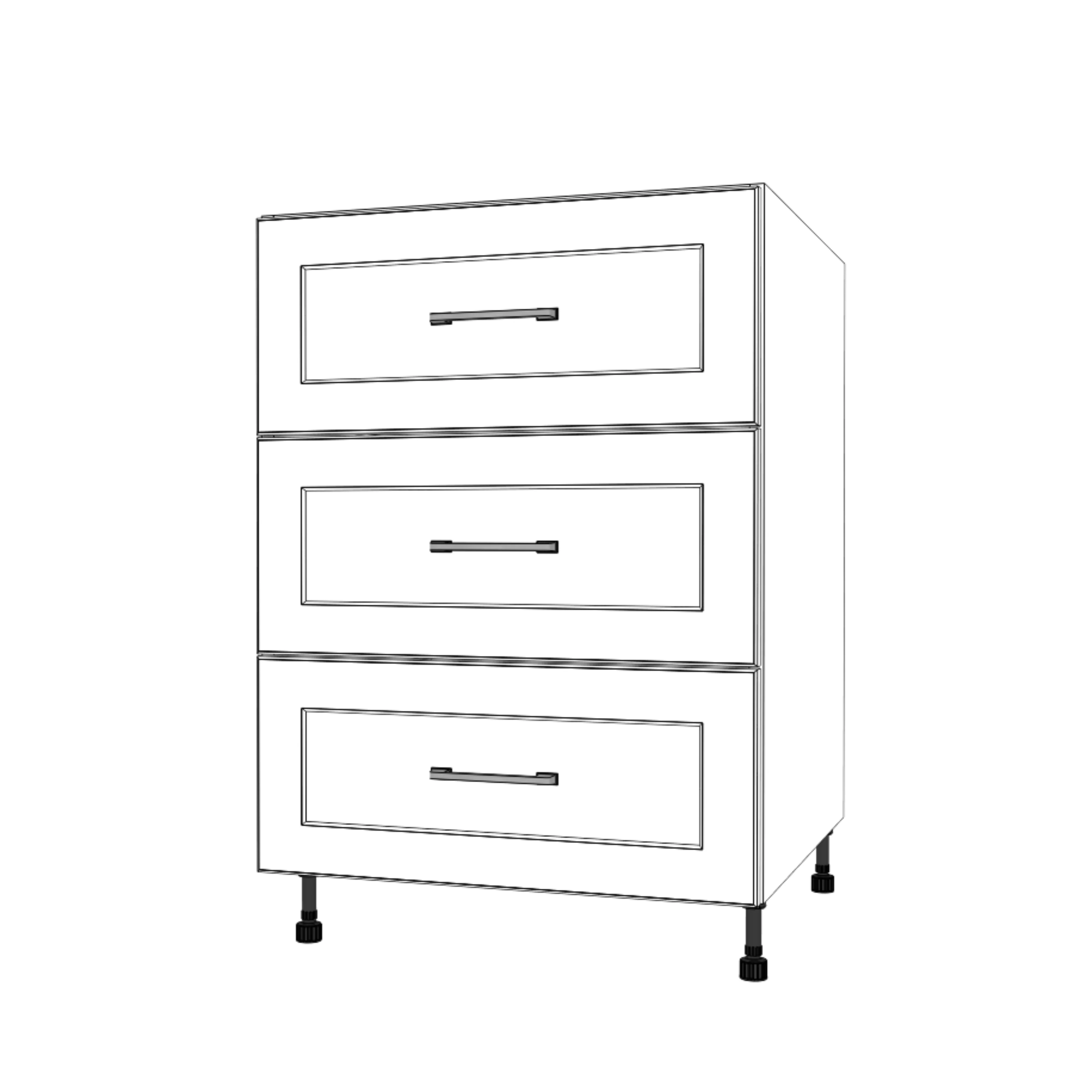 24" Wide Drawer Cabinet - Thermofoil Doors - Image 4