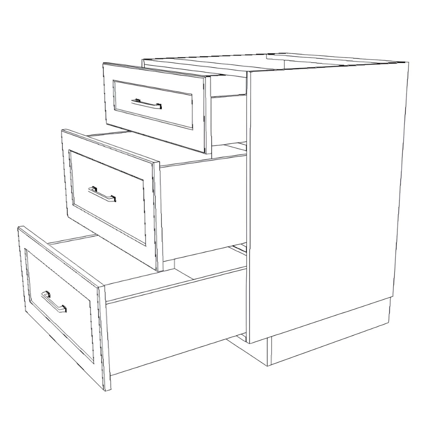 24" Wide Drawer Cabinet - Painted Doors - Image 6