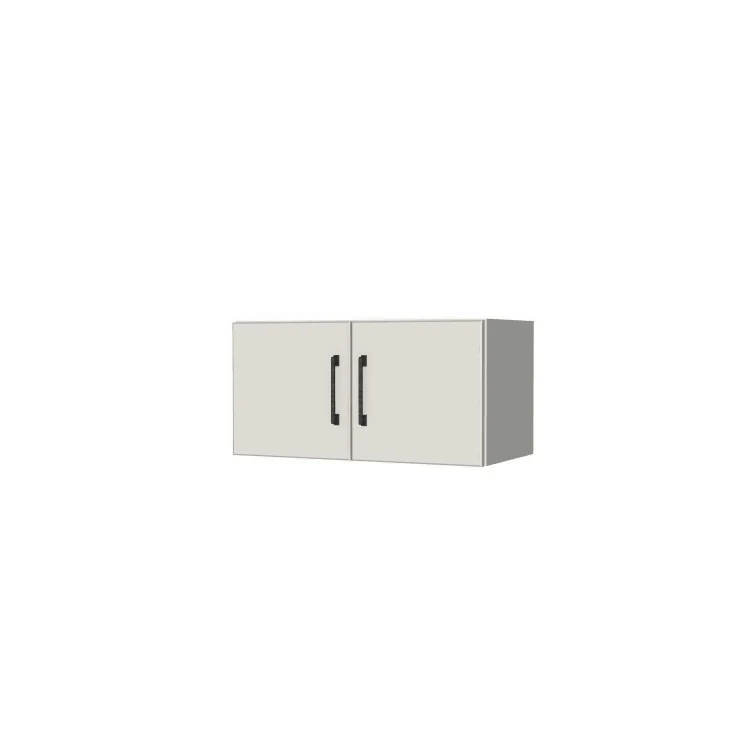 24" Wide x 12" High Fridge/Stove Cabinet - (White Melamine Boxes - Flat Panel Doors)